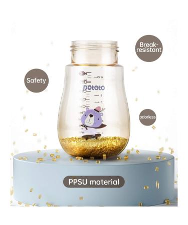 POTATO Toddler Sippy Cup with Straw | Spill-Proof Handle | PPSU Learner Cup for Boys | 6oz Blue Water Bottle for Baby (6 Months+) | 2 Spout Options - Buy Online on GoSupps.com