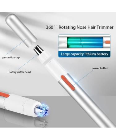 Buy USB Rechargeable Ear and Nose Hair Trimmer - Portable 360 Rotating Clipper with Protection Cap - Ideal for Travel (White - Buy Online on GoSupps.com
