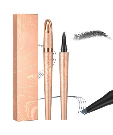 Generisch Waterproof 3D Microblading Eyebrow Pencil with 4 Forked Tips Dark Brown Effortless Natural Eyebrow Pencil