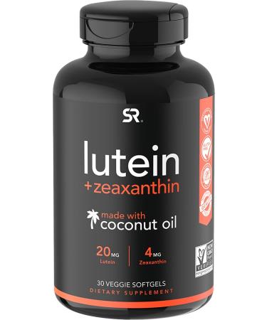 Sports Research Lutein + Zeaxanthin with Coconut Oil 30 Veggie Softgels