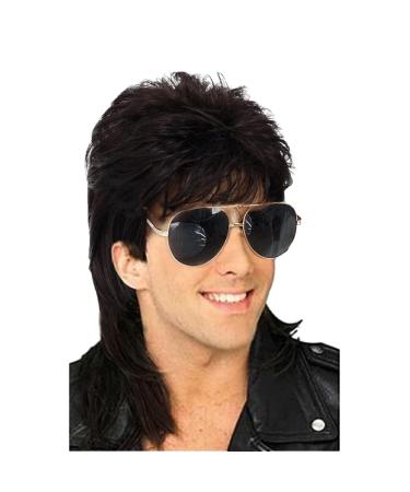 yuwqqoajv Mens Punk Wig Realistic Appearance Durable Construction Halloween Costume Fiber For Male Wig Cover Party Wig Vintage Black