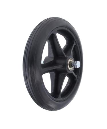 Prettyia Durable Strong Alloy Frame Wheelchair Front Castor Wheels Replacement Part Tool 5/16 inch Bearing 6 inch 7 inch 8 inch Diameter - Black 7 inch