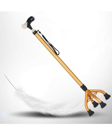 Old Man Crutches Retractable Four-Foot Cane Small Four-Corner Cane Elderly Slip Single Turn to Adjust Disabled Walker Crutches Hello Independence