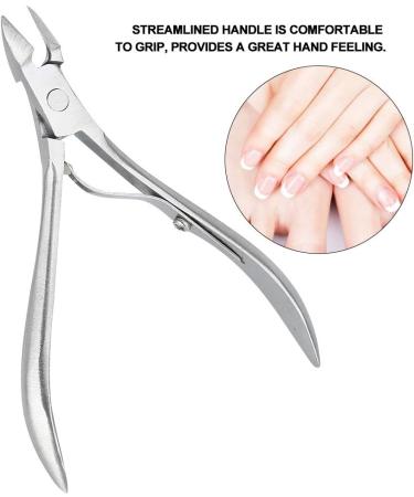 Silver Stainless Steel Nail Dead Skin Clipper with Beveled Mouth for Easy Cuticle and Hangnail Trimming Professional Manicure Pedicure Tool for Nail Art Salon and Home - Buy Online on GoSupps.com