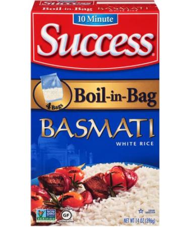 Success Rice, 10 Minute, Boil-In-Bag, Basmati White Rice, 14oz Box (Pack of 4) 14 Ounce (Pack of 4)