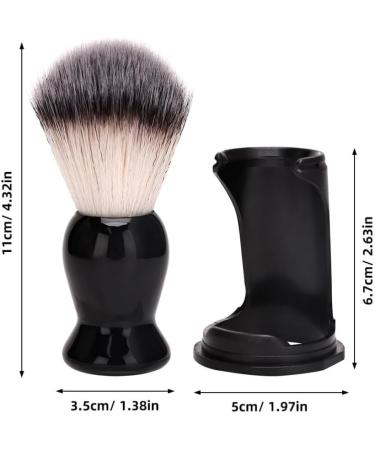 Patkaw Men's Shaving Brush - Plastic Hairdressing Salon Brush with Stand | Wet Shave Security Tool | Perfect Gift for Husbands & Fathers - Black - Buy Online on GoSupps.com