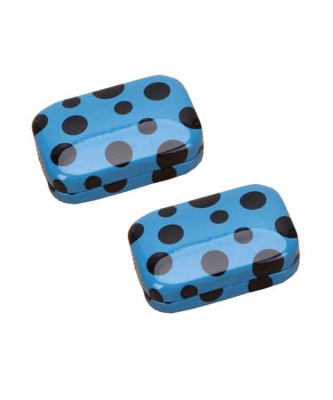 Milists 2 pieces contact lenses travel kit case box container holder with tweezers and solution bottle of mirrors for women girls (blue)