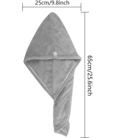 3pcs Hair Towel Wrap Set - Button Drying Towel Hat for Women with Long Hair (Pink Purple Gray) - Buy Online on GoSupps.com