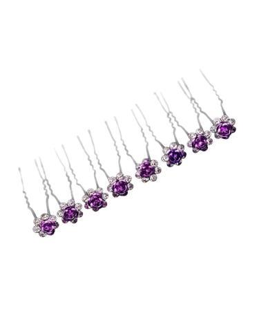 Frcolor 20pcs Wedding Bridal Rhinestone Hairpins | Beautiful Purple Crystal Flower Hair Accessories - Buy Online on GoSupps.com