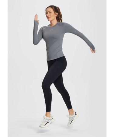 Baleaf Women's Long Sleeve Compression Running Shirt - Gray, XL - Buy Online on GoSupps.com