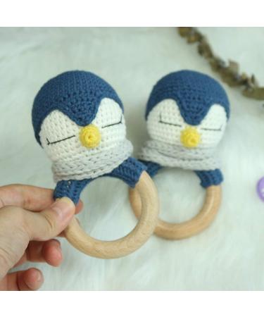 Buy Yuanshenortey Baby Wooden Teether Ring & Crochet Rattle | Safe Infant Chewing & Teething Toy - Shop Worldwide - Buy Online on GoSupps.com