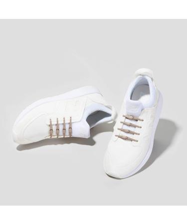 HICKIES Elastic Tie-Free Shoelaces 2.0 - Taupe Tan | Comfortable Versatile No-Tie Laces for Easy Fit - International Shipping Available - Buy Online on GoSupps.com