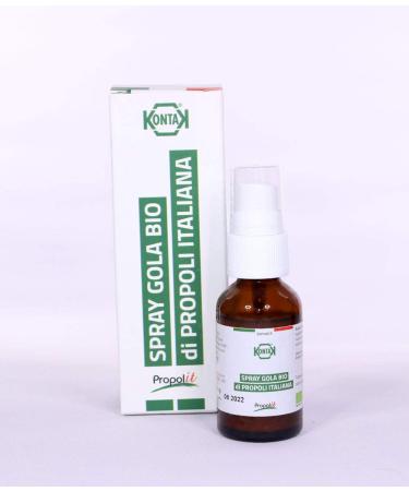 20ml Organic Propolis Throat Spray BIO with Honey. Anti-inflammatory antiseptic useful in ameliorating fever cough. Tonic and expectorant effect. Antiseptic effective in sore throat mouth ulcers