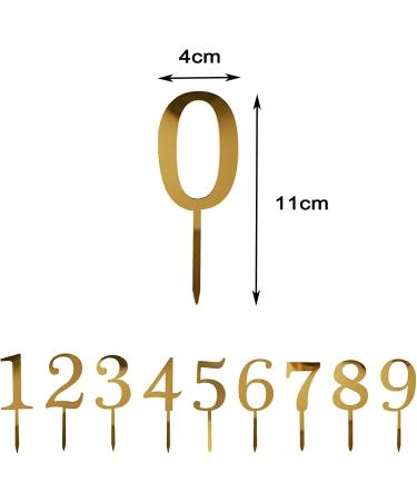 Number Cake Topper 0-9 Birthday Cake Toppers Happy Anniversary Cake Topper Personalised Cake Topper Gold Cake Decorations Acrylic Cake Topper Personalised for Birthday Party Mariage DIY Cake - Buy Online on GoSupps.com