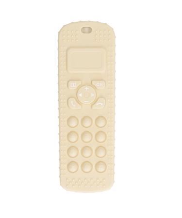 Biting toys portable unique soft bright color biting toys sensory toys massage remote control shaped for home (beige)