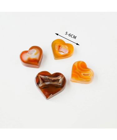 Beyonday Natural Red Agate Crystal Heart Geode Cluster Healing Gem - Quartz Specimen Pendant - Buy Online on GoSupps.com