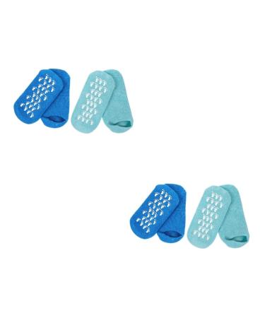 Healeved 4 Pairs Gel Socks Heel Moisturizing Foot Socks Gel Lined Socks Feet Care Socks Moisturizing Sock Mothers Day Socks Spa Socks Comfortable Nursing Socks Cotton Yarn Women's