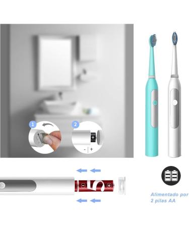 Kabinga Blue Electric Ultrasound Toothbrush - Automatic Battery-Operated 2 Brush Heads - International Shipping Available - Buy Online on GoSupps.com