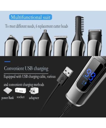 Hair Clippers for Men 6in1 Facial Grooming Set Hair Trimmer Waterproof Electric Shaver Hair Clipper Men Eyebrow Nose Ear trimer Beard Stubble Trimmer - Buy Online on GoSupps.com