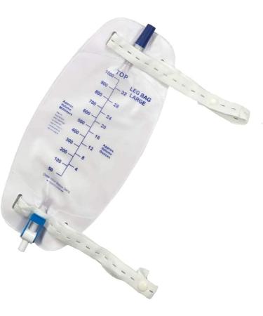Lifevv 3 Pack Easy-Tap Leg Bag Urinary Drainage Bag 32 Oz - Anti-Reflux Valve, Cloth Straps, Easy Flip Drain | 18 Tubing - Buy Online on GoSupps.com