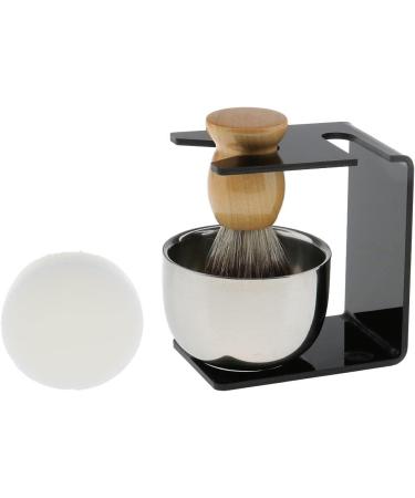 Beard Brush Stand Shaving Soap Bowl Set - 4-Piece Grooming Kit | Hair Brush Stand & Soap Dish - Perfect for Men - Buy Online on GoSupps.com