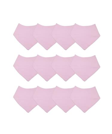Royal Icon Baby Bandana Bibs - Stylish and Functional Baby Dribble Bibs 0-6 months - Soft and Absorbent Baby bibs 0-6 months - Perfect for Newborn Boys and Girls Bibs Set of 3/6 /12Pc 12 x Pink