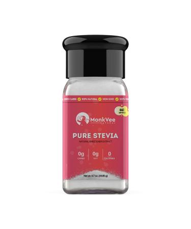 MonkVee Pure Stevia Extract - 100% Stevia Leaf Extract Zero Calories Zero Fillers Keto Diabetes Friendly No Aftertaste 300x Sweeter Than Sugar