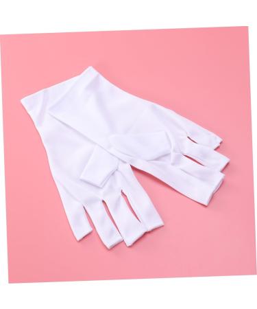 SOESFOUFU 1 Pair Manicure Glove Chinese Wooden Pillow Cotton Glove Anti Uv Glove Half-Finger Gloves Nail Silicone Ear Display Uv Shield Glove Sun Protection White - Buy Online on GoSupps.com