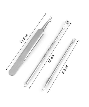 3-Piece Stainless Steel Acne Extractor Tool Kit | Blackhead & Pimple Remover | Comedone Extractor & Acne Treatment - Buy Online on GoSupps.com