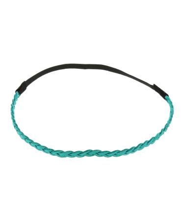 Turquoise blue women hair band - Suede Simple and single -colored braided hair band velvet aspect - unit size thin headband - wedding vintage head band - original look boho hippie