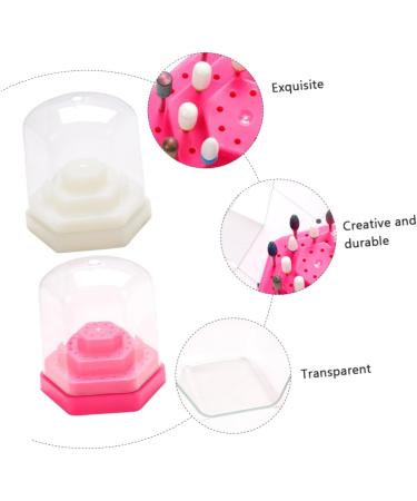 Beavorty 2PCS grinding head storage box Nail Drill Bit Container nail drill bits stand nail grinding organizer Nail Drill Bits Display stand nail bit white multicolor set plastic - Buy Online on GoSupps.com