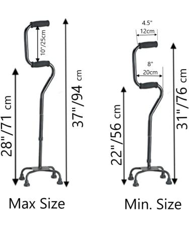 Dr.Safe Quad Cane with Adjustable Height 2 Handles for Easy Rise from Seated Positon. Suitable for Right or Left Handed - Buy Online on GoSupps.com