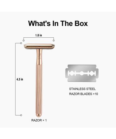 Eco-Friendly Gold Single Blade Razor with 10 Double Edge Blades | Reusable Metal Razor for Men & Women | Zero Waste Shaving Solution for Smooth Shaves - Buy Online on GoSupps.com