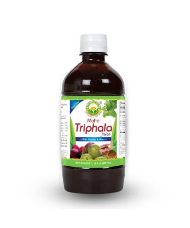 Basic Ayurveda Maha Triphala Juice with Aloe Vera & Mint 16 Fl Oz (480ml) | Natural Herbal Drink | First Press Virgin Juice | No Added Sugar | Great for Daily Use & Cleansing - Buy Online on GoSupps.com