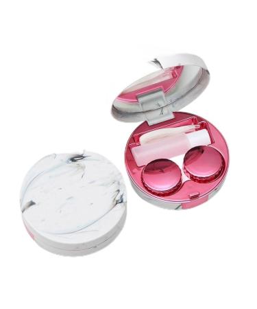 AOYEAH Round contact lens case with elegant marble design for daily use One color A4