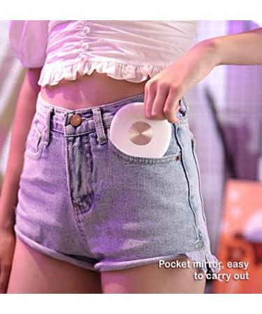 ACHORO Makeup Mirror - 3X Magnifying with Light, Dimmable LED, Compact & Rechargeable - Portable Beauty Mirror for Wallet Pouch - Buy Online on GoSupps.com