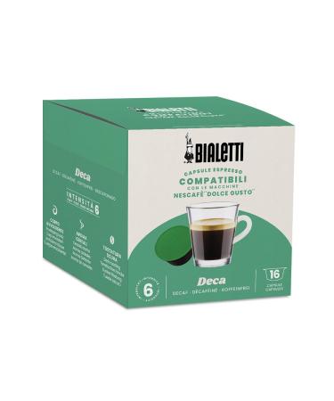 Bialetti Coffee Capsules compatible with Dolce Gusto® - Decaffeinated - 16 Capsules