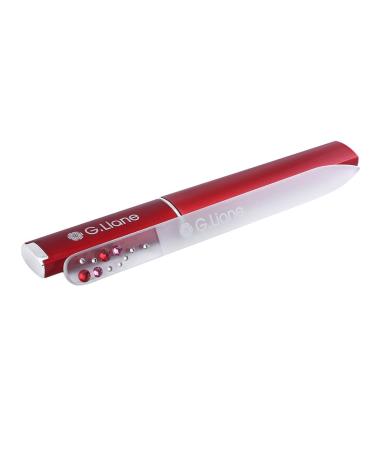 G.Liane Crystal Nail File with Genuine Qualified Crystals Professional Nail File in Case Manicure Pedicure Kit for Natural Nails Acrylic Nails Gels Nails Manicure Tools (Red Bubble)