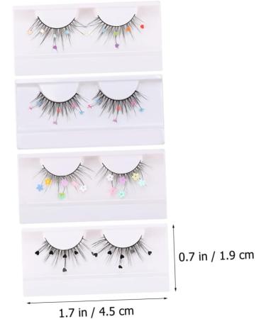DOITOOL Heart Eyelashes 4 Pairs Sequin False Eyelashes Heart Lashes Butterfly Eyelashes Makeup Eyelashes Pesta as Postizas Naturales False Eyelashes Butterfly Bulk 3d Flash Chip Imitation - Buy Online on GoSupps.com