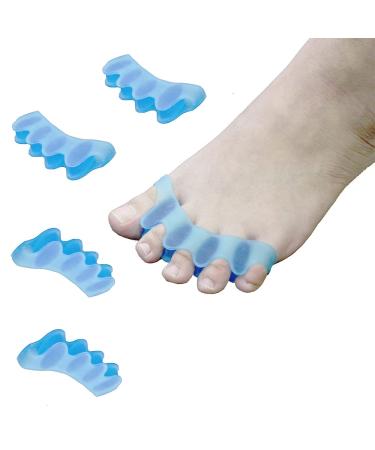 Toe Separator for Feet Correct Blue Silicone Toes Yoga 4 Pieces Hammer Toe Corrector