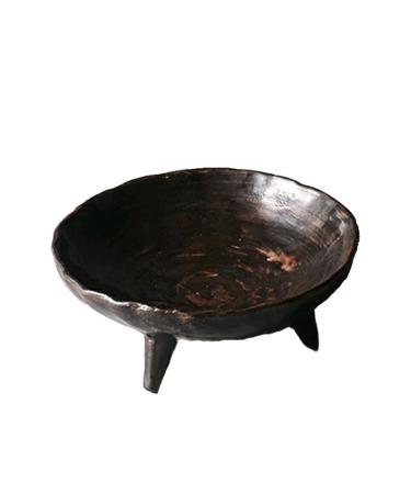 Fruit Bowl Salad Bowl Round Ceramic High-Footed Fruit Plate Snack Dessert Plate Seasoning Plate Tea Plate Dinner Plate Kitchen Storage Plate Fruit Bowl for Kitchen Counter (Color : Black) (Black)