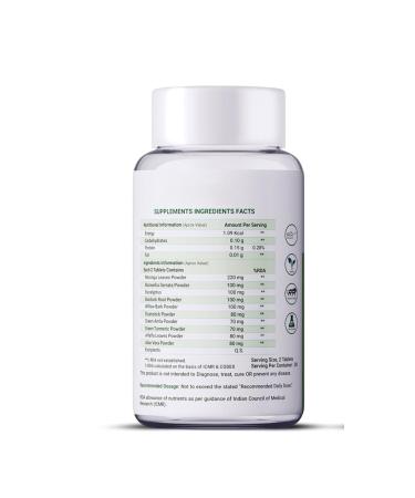 HealthVeds Plant Based Joint Support 1000 Mg With Moringa Leaves Powder Boswellia Serrata Powder | 60 Veg Tablets | Supports Healthy Joints - Buy Online on GoSupps.com