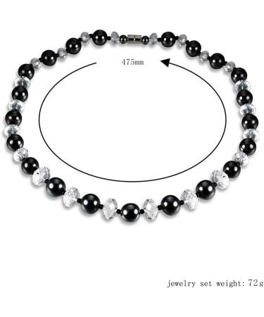 Buy Magnetic Necklace - Hematite Therapy Beads Jewelry for Men & Women | Elegant Rhinestone Gift - Buy Online on GoSupps.com