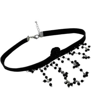 Shop OralGos Retro Acrylic Necklace - Elegant Fringe with Black Crystals | International Shipping Available - Buy Online on GoSupps.com