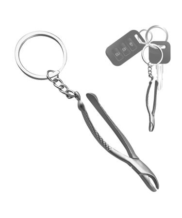 Funny dentist key pendant dentist gift key trailer-pliers key pendant-dentist-tooth mouth mirror key trailer creative tongue drill pendant dental assistant