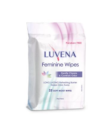 Luvena Feminine Wipes - Soft Wet Wipes for Women - Refresh & Resist Odor - Gynecologist Tested - Travel Friendly Cleansing Cloths - Cucumber Scented (25 Count 1 Pack) Cucumber 25 Count (Pack of 1)