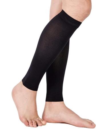 TOFLY Calf Compression Sleeve 20-30mmHg for Men & Women - 1 Pair Footless Compression Socks for Leg Support, Shin Splint Pain Relief, Swelling, Varicose Veins, Nursing, Travel - Black (S-5XL) - Buy Online on GoSupps.com