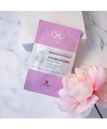Leaders Insolution VITA Brightening Skin Renewal Mask - Vitamin C & Niacinamide for Dark Spots | Natural Cotton Sheet | Luminous Glow (5 Sheets - Buy Online on GoSupps.com
