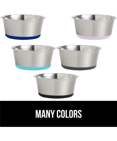 Gorilla Grip Stainless Steel Dog Bowl Set of 2 - Heavy Duty, Rust Resistant, BPA Free - Non-Slip Rubber Base - Quiet Pet Bowls for Cats and Dogs - 3 Cup Gray - Buy Online on GoSupps.com