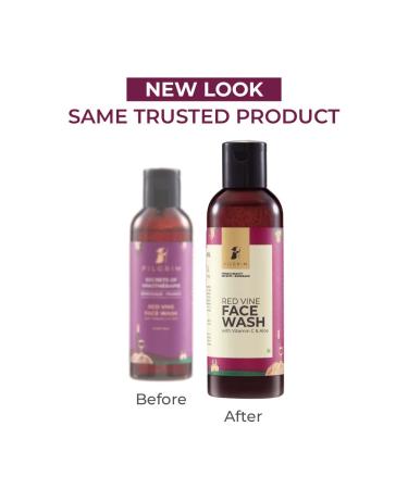 Pilgrim Red Vine Face Wash - Vitamin C & Aloe Infused Moisturizing Cleanser for Dry Skin | Gentle Impurity Removal | 3.38 Fl Oz/100ml - Buy Online on GoSupps.com